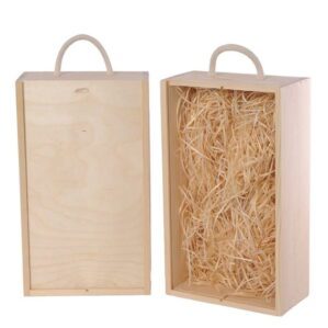 Drewniana skrzynka na wino potrójna